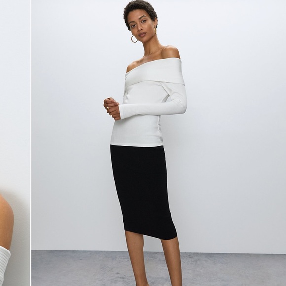 Babaton ‘Scala’ off the shoulder long sleeve shirt - Picture 2 of 6